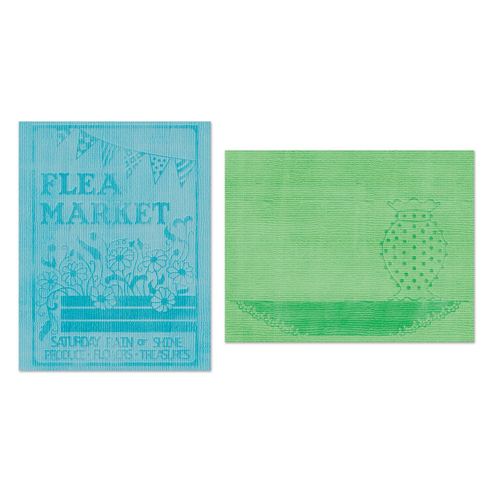Sizzix Textured Impressions Embossing Folders 2pk Flea, Grey
