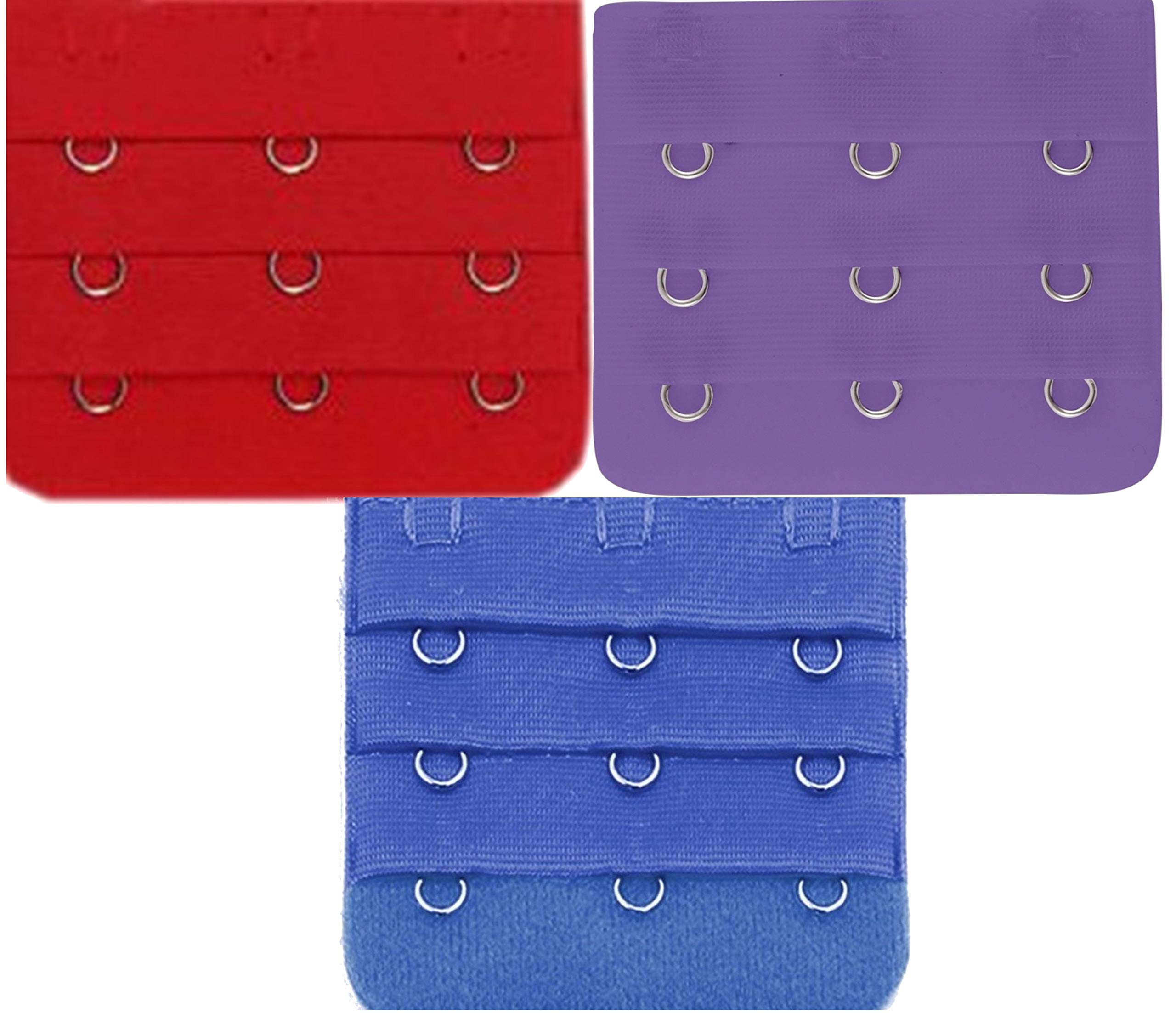 Women's Cotton Bra Extension Hook 3 Eye Strap Extender, Free Size - Various Combo Options