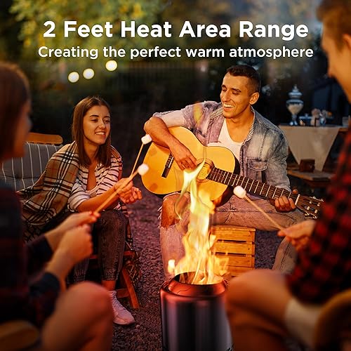 Miniatura 5 de OGERY Hoguera de mesa con soporte de 7.9 x 6.1 pulgadas, estufa de bajo humo para exteriores para zonas urbanas y suburbios, alimentada por pellets
