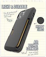 Vista 3 de Smartish - Funda tipo cartera para iPhone 13, diseño de cartera volumen. 1 tarjetero de crédito [delgado + protector] – Lazo negro