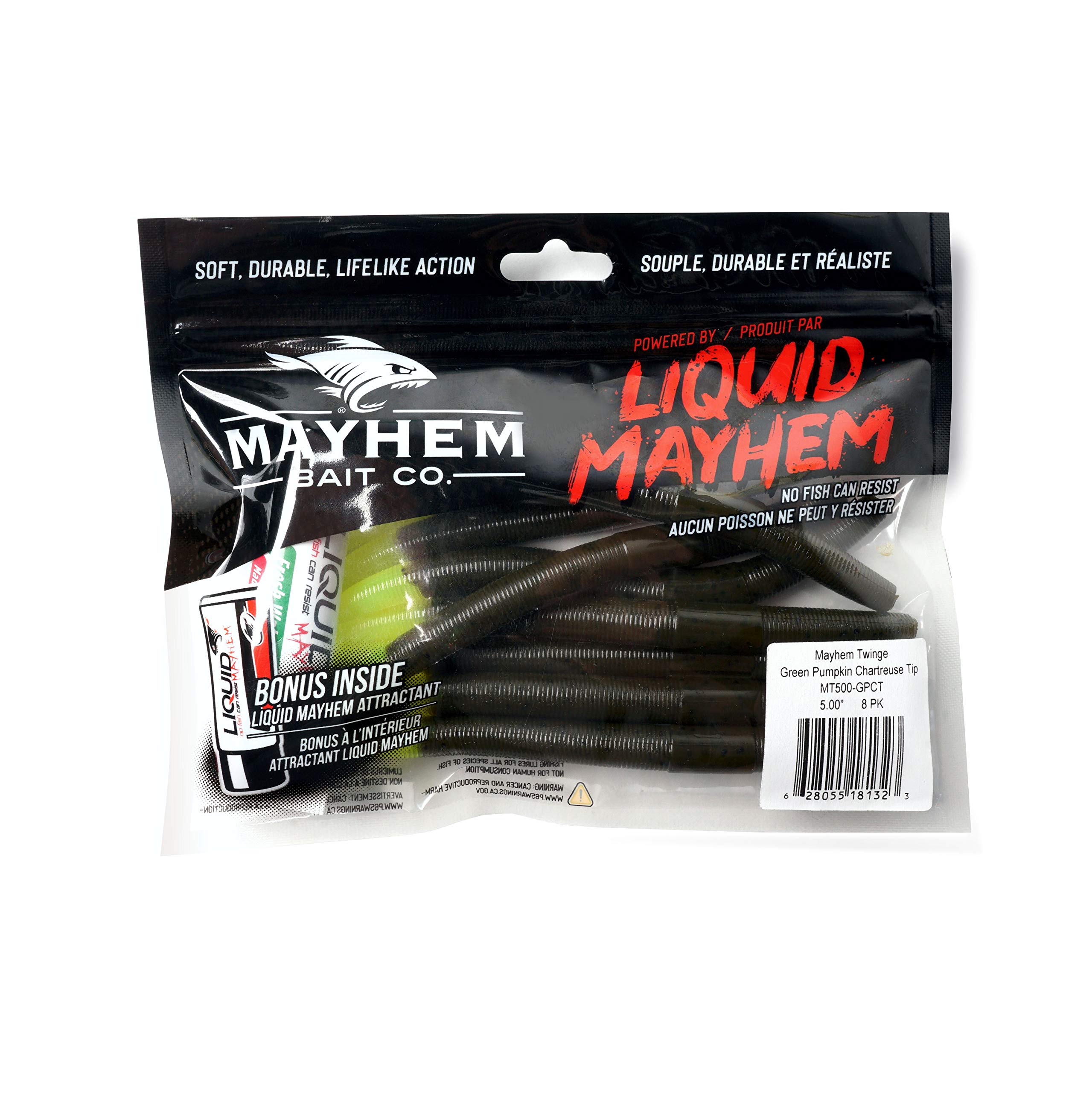 Mayhem Twinge Soft Plastic Fishing Lure (3 Packs, 24 baits)