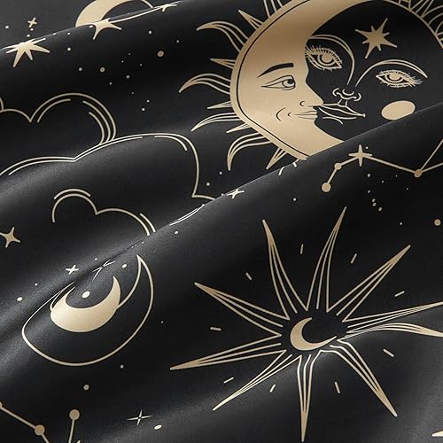 Miniatura 4 de EXQ Home - Funda de almohada de satén para cuidar el cabello y la piel, tamaño estándar, de seda con estampado negro, juego de 2 fundas con cierre