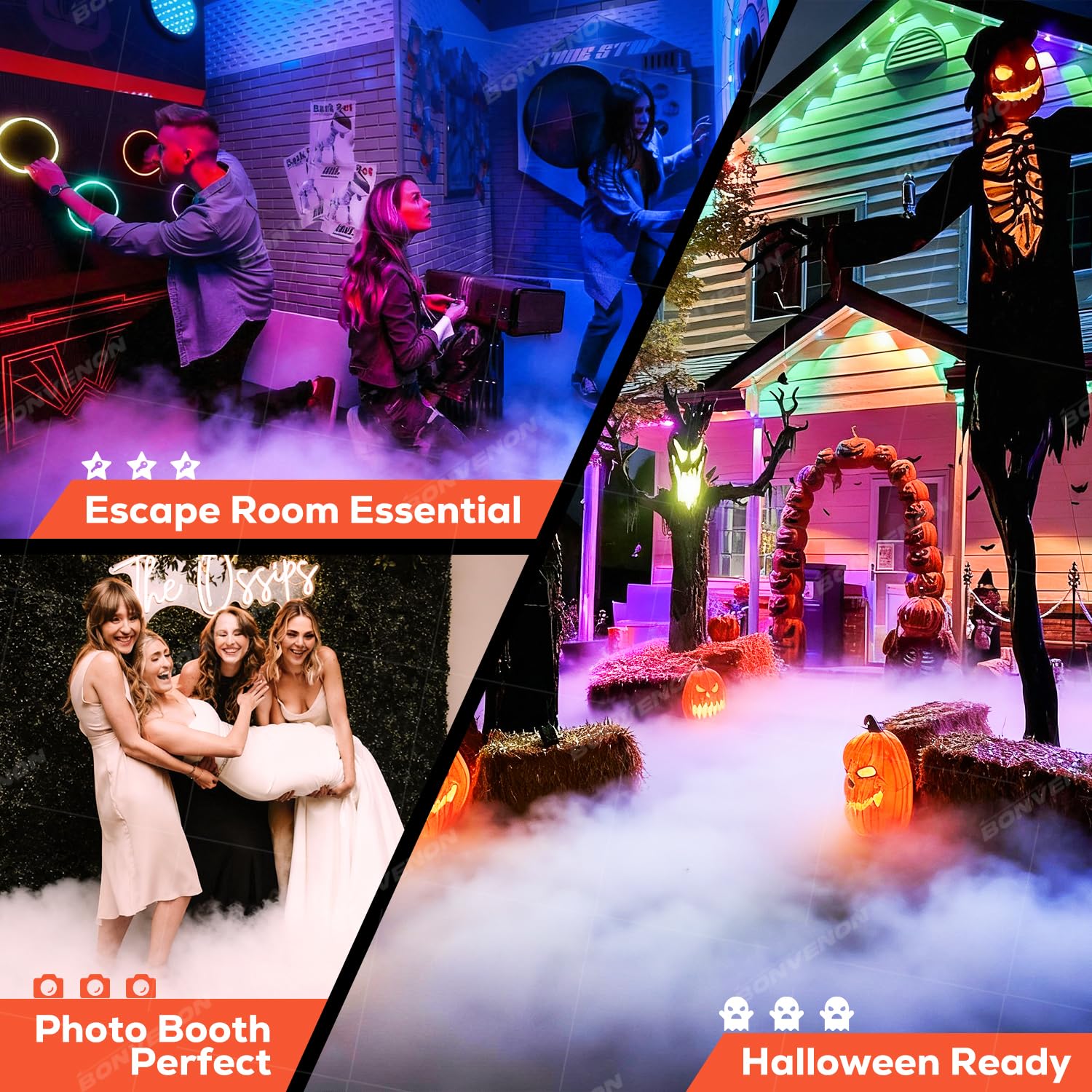 Niedrig liegende Nebelmaschine mit kabelgebundener Fernbedienung Schnelle Erwärmung Einfache Bedienung Trockeneis-kompatibel Für Bühne, Halloween, Hochzeit, Escape Room-Effekte