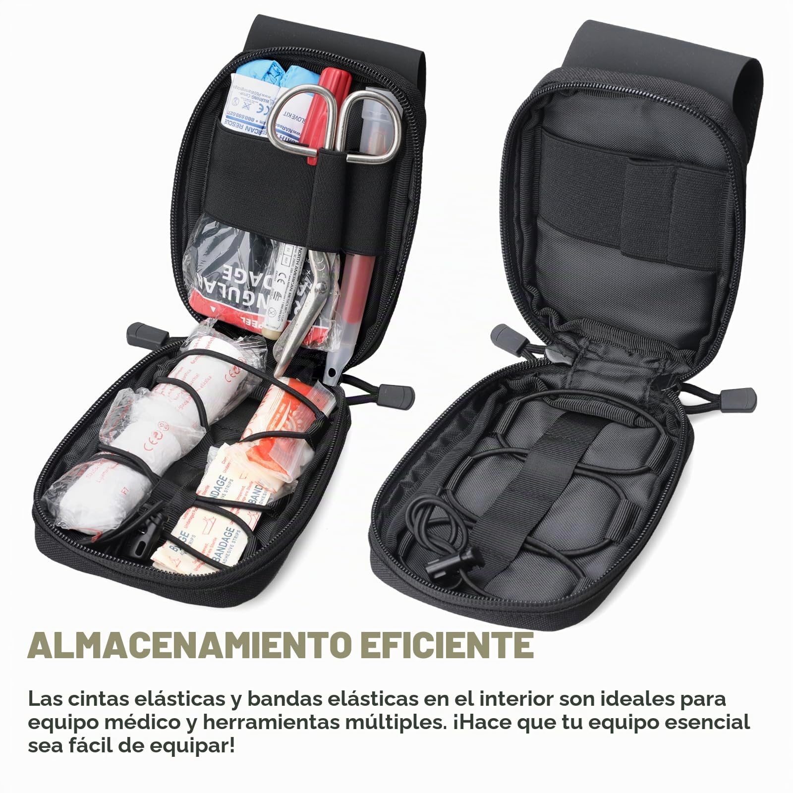 WYNEX Molle IFAK - Bolsa de primeros auxilios, bolsa táctica para trauma médico, bolsa de cinturón MED EMT, pequeña bolsa de supervivencia portátil de emergencia con cruz de identificación inmediata