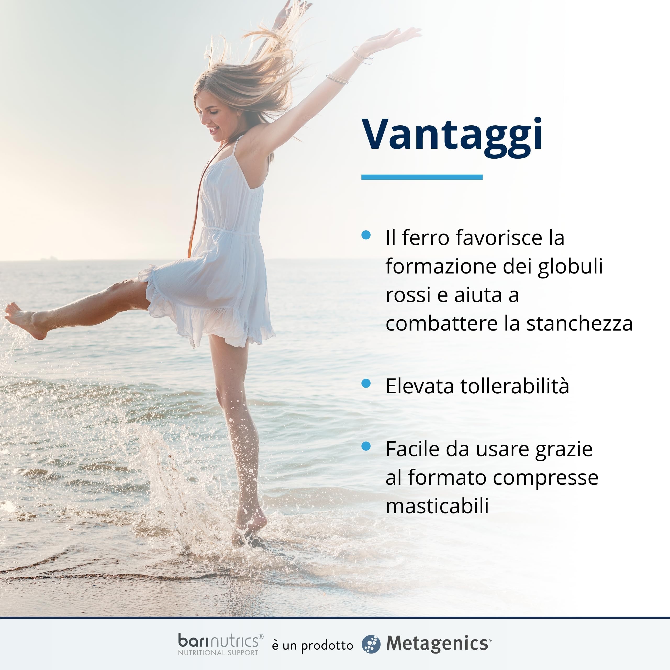 Metagenics BariNutrics Ferro - Integratore di Ferro per Stanchezza e Affaticamento - 90 Compresse Masticabili Gusto Fragola - Alta Assorbibilità e Tollerabilità Gastrica - Senza Glutine e Lattosio