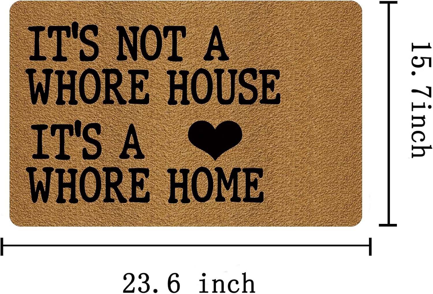 FunXiLin Funny Home Decor Doormat Welcome Mat(23.6 x 15.7 inch) Monogram Doormats Gift mat Indoor/Outdoor Rubber Non-Slip Backing Entrance Way Mats (It's a Whore Home)