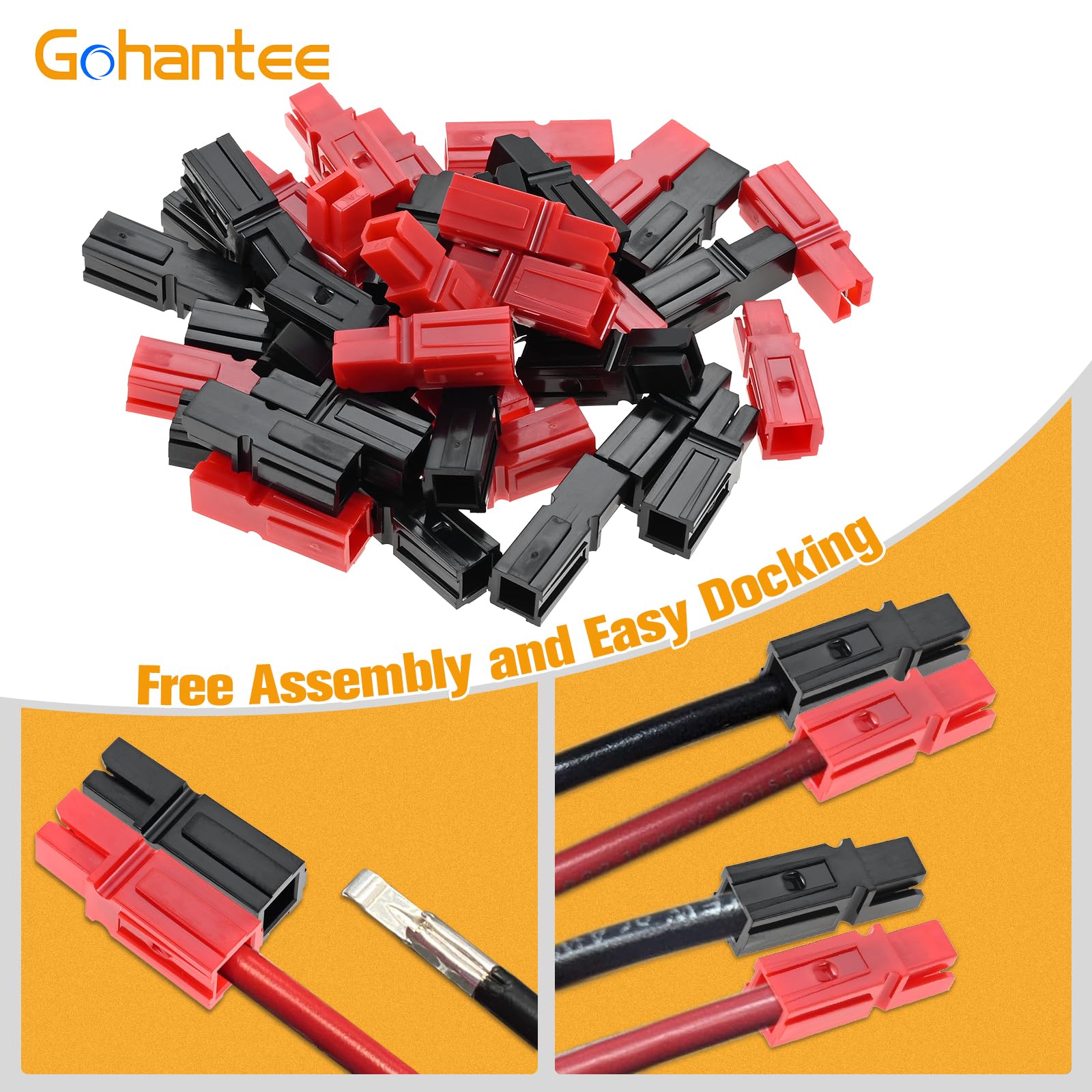 Red Contacts BULVACK 20 Pair 45AMP Quick Disconnect Power Terminals  Connectors, Red Black Quick Connect Battery Connector Modular Power  Connectors Set Anderson Powerpole, image size:1600x1600