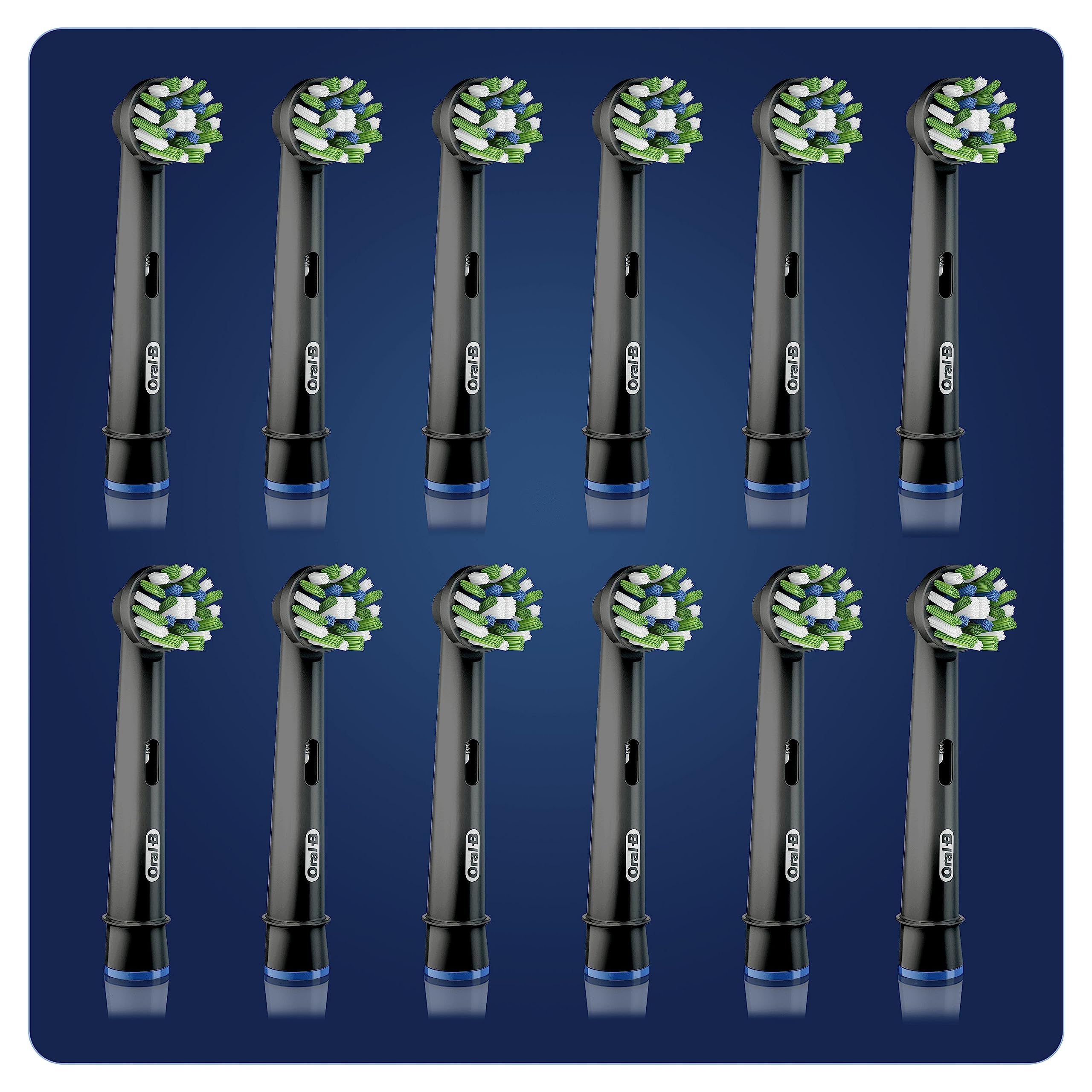 Oral-B CrossAction Recambios para Cepillo de Dientes Eléctrico, Pack de 12 Cabezales, Negro - Originales (Tamaño Buzón)