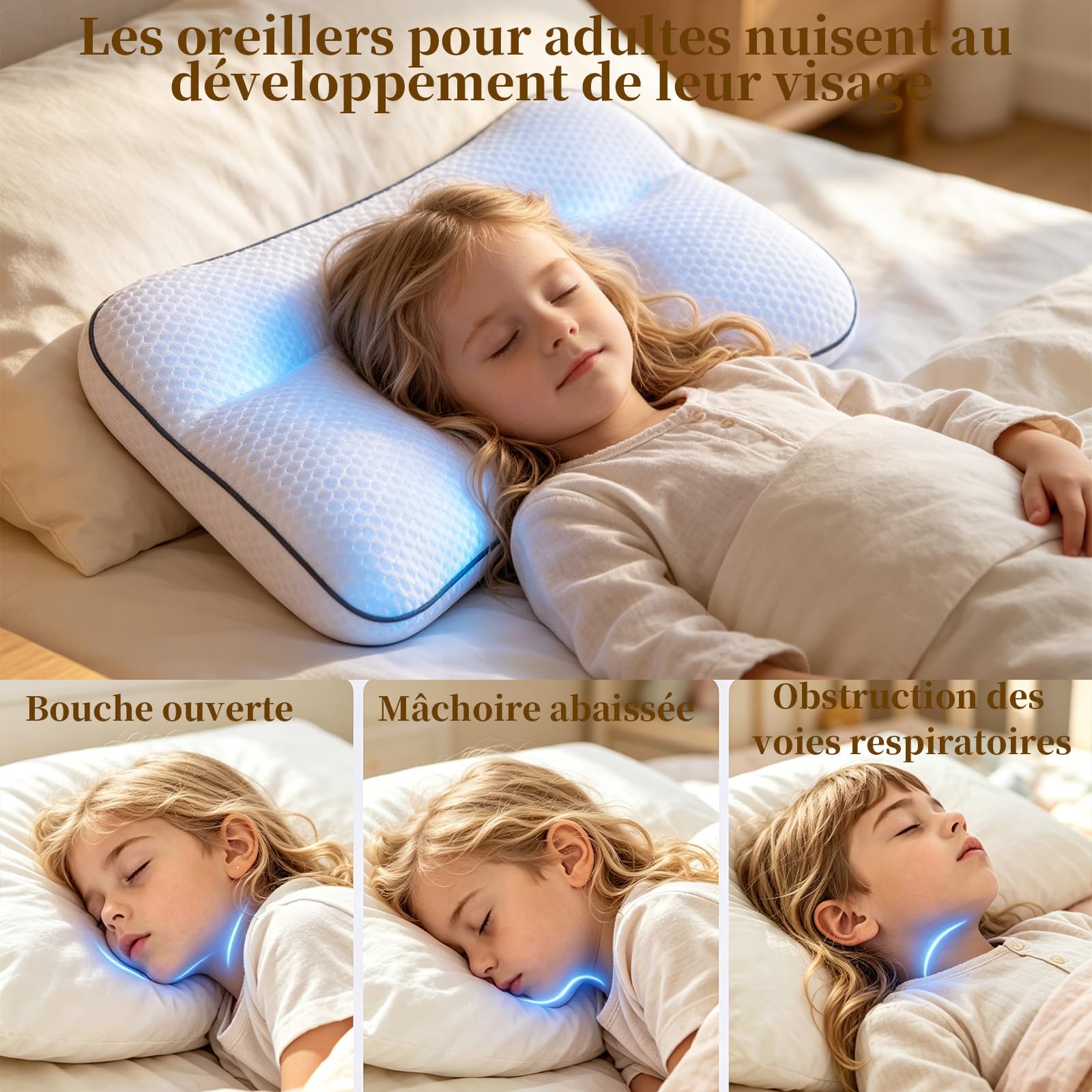 Sereniakids Cuscino Bambino,Cuscino Serenia Kids，H1 (Da 6 Mesi A 3 Anni) | 3 Altezze da 6 mesi a 16 anni, Memory Foam Viscoelastico Supporto Morbido Per Testa E Collo, Design Traspirante