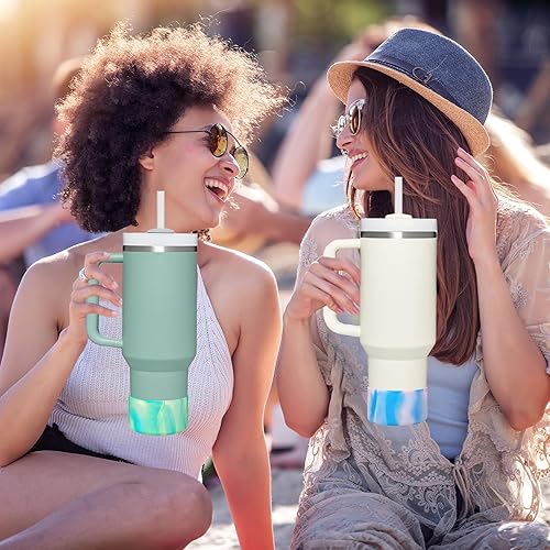 Miniatura 5 de HEYSKAY Base protectora de silicona para botas Stanley Quencher Adventure de 40 onzas y vaso Stanley IceFlow de 20 onzas y 30 onzas, y compatible