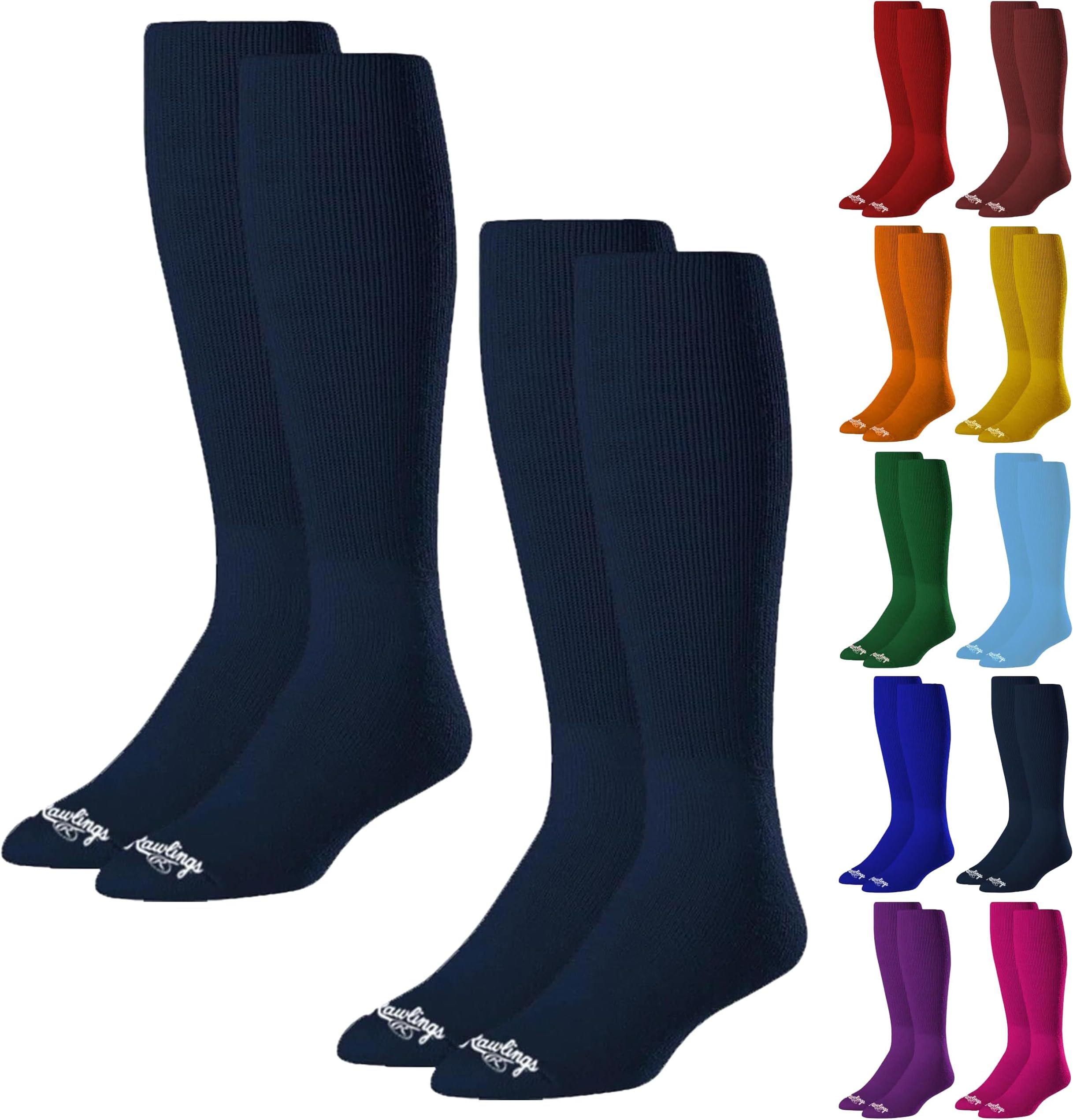 | 2 Pair | Athletic Socks | Baseball/Softball | Multiple Sizes/Colors