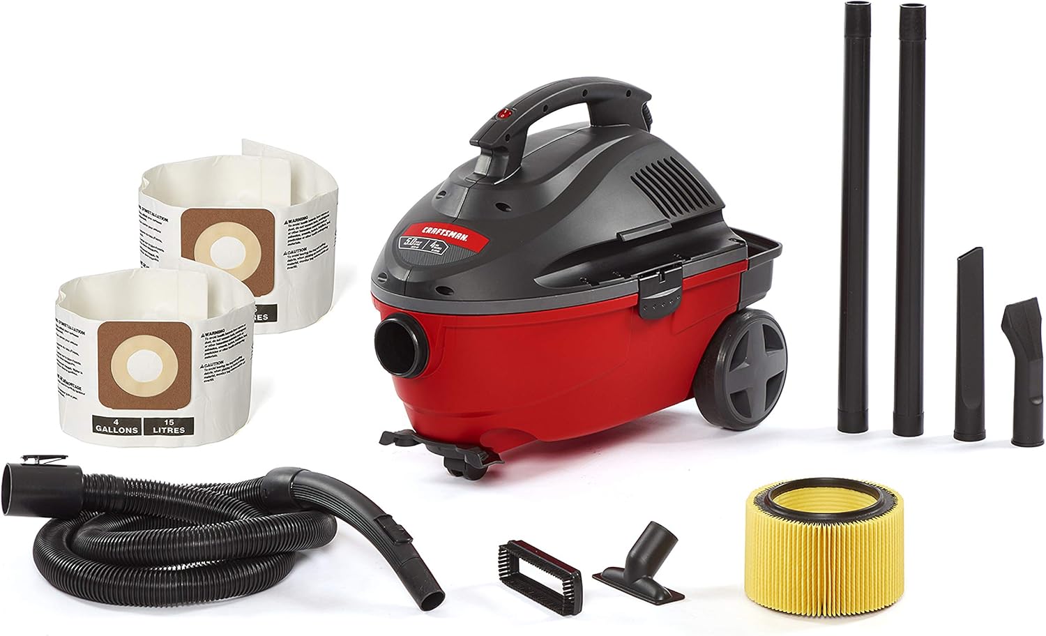 Craftsman 17612 4 Gallon 5.0 Peak HP Wet/Dry Vac, Portable Shop Vacuum