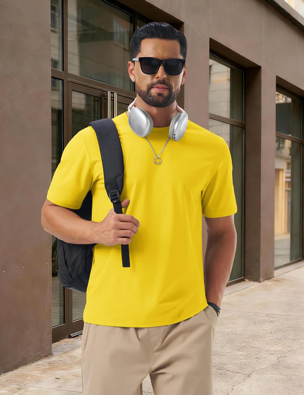 TACVASEN Men's T-Shirts Short Sleeve UPF 80+ Moisture Wicking Sun Protection Shirts Casual Crewneck Lightweight Classic Tee - Image 3