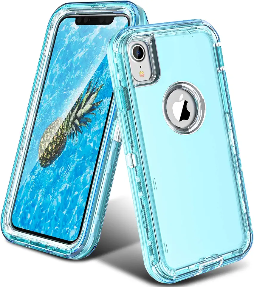 ORIbox Capa compatível com iPhone XR, capa resistente à prova de choque anti-queda transparente