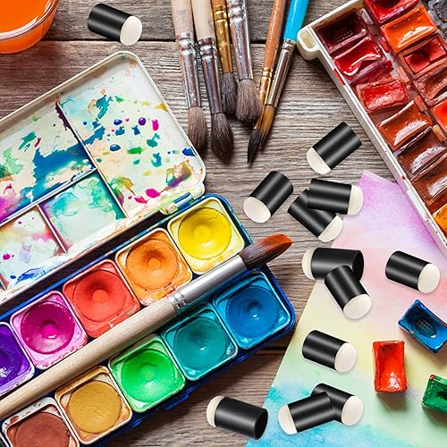 Miniatura 4 de Prasacco 20 esponjas para dedos, esponja para pintar con dedos, esponja de dibujo para manualidades, esponjas de pintura para pintura, esponja