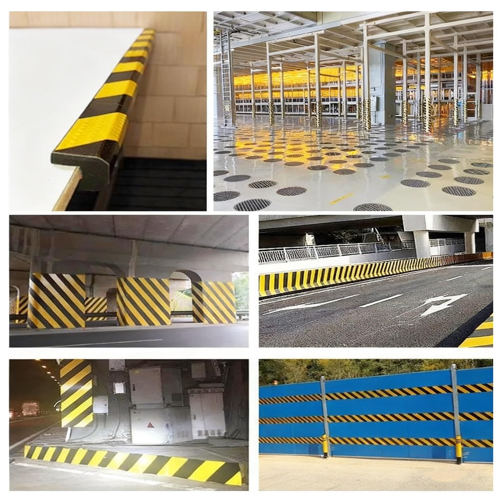 Protector de bordes de espuma, tira de seguridad de 100 cm, color amarillo y negro, protección contra impactos para escaleras, garajes, espacios industriales, 3 unidades