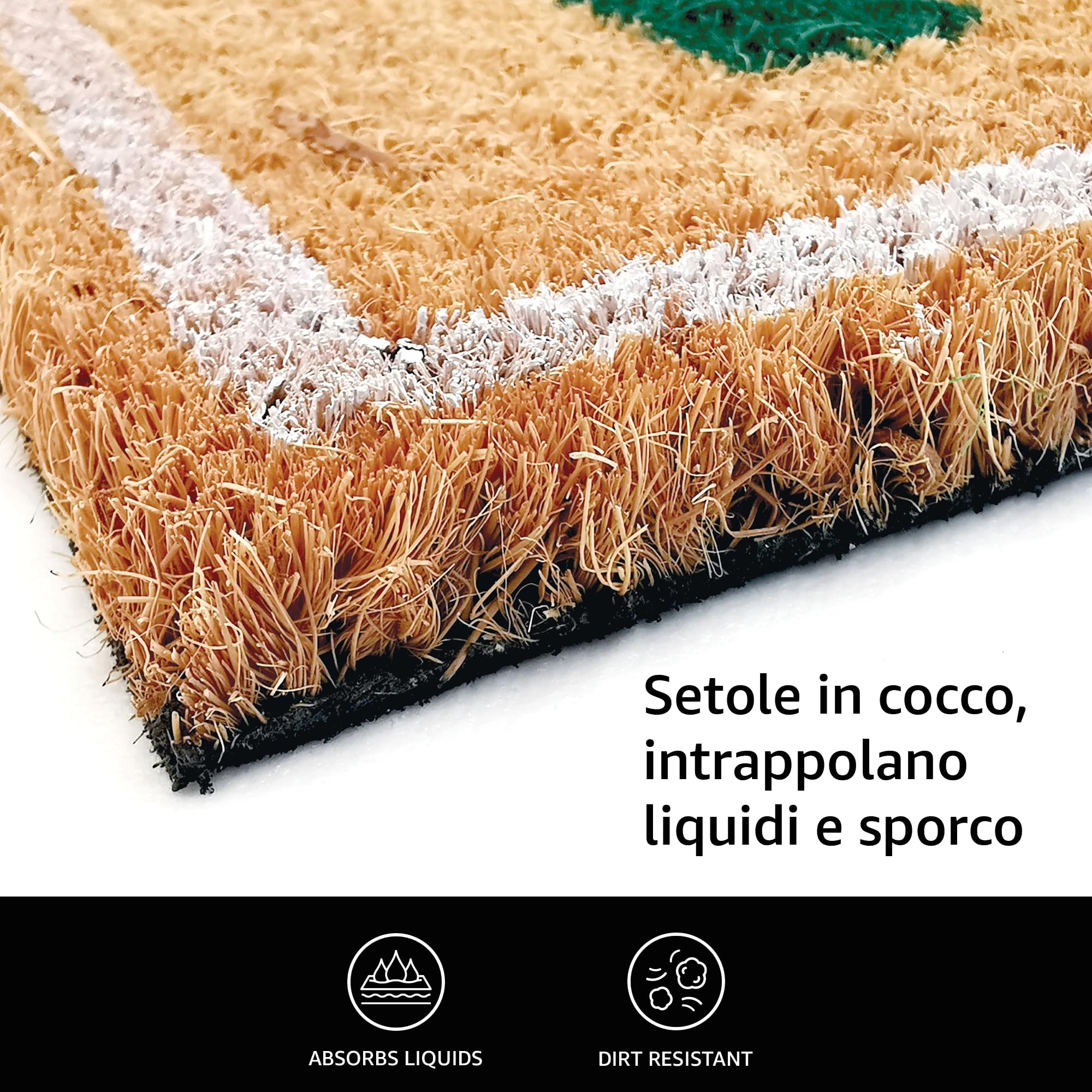 Comart - Zerbino Christmas - 40x70 cm - in Cocco - Sagomato con Disegni Natalizi – Tappeto per Ingresso Esterno o Interno - Antiscivolo - Decorazione per le Feste - Regalo per la Casa – Babbo Natale