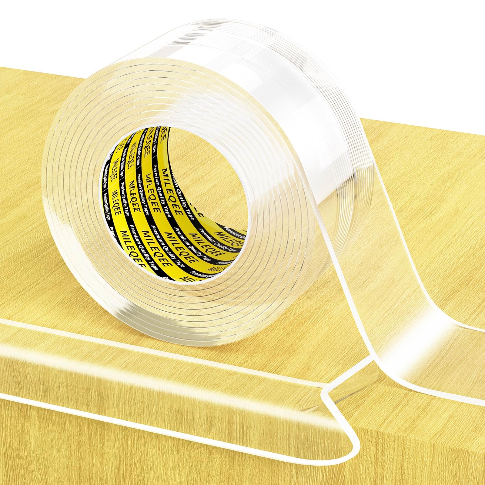 MILEQEE Clear Edge Protector Strip,40mm x 4m, Sharp Edge Wrap Cover Tape, Selbstklebende Schutzpuffer für Schranktür Schreibtisch Glas Tisch Bett Möbel, Küchenarbeitsplatte, wasserdicht