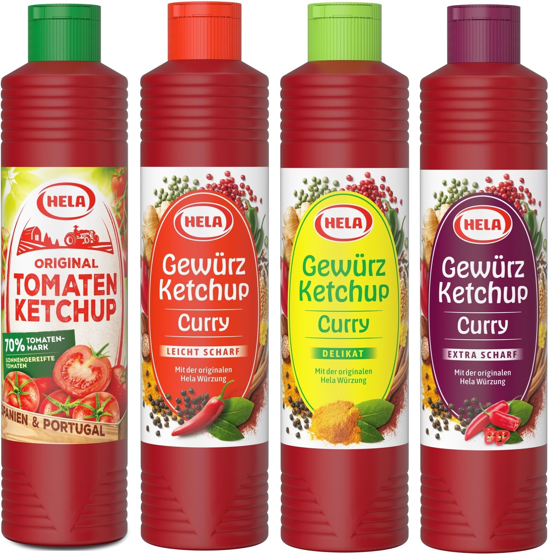 German Hela Ketchup Set - 4 Different Bottles (Each 800 ml)