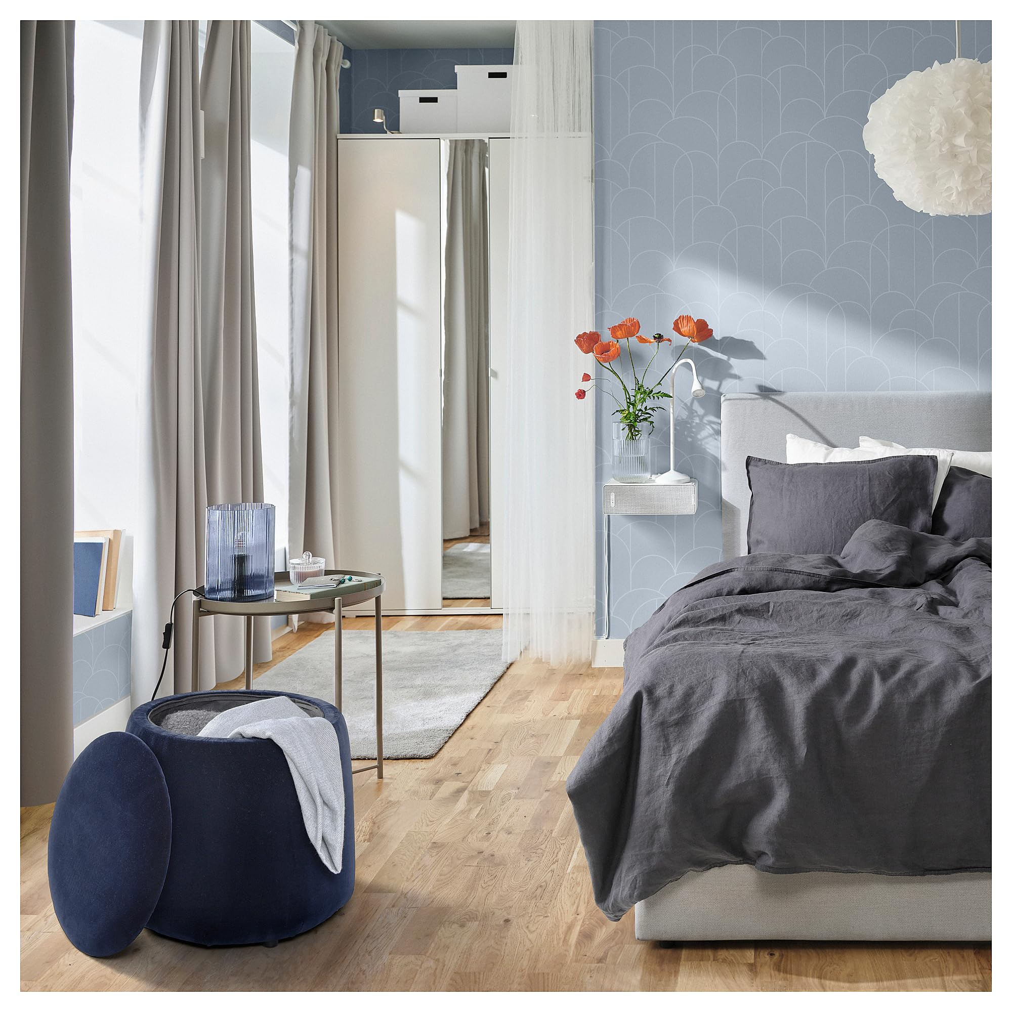 ProTuning JÄRRESTAD Pouf, con contenitore/Djuparp blu scuro