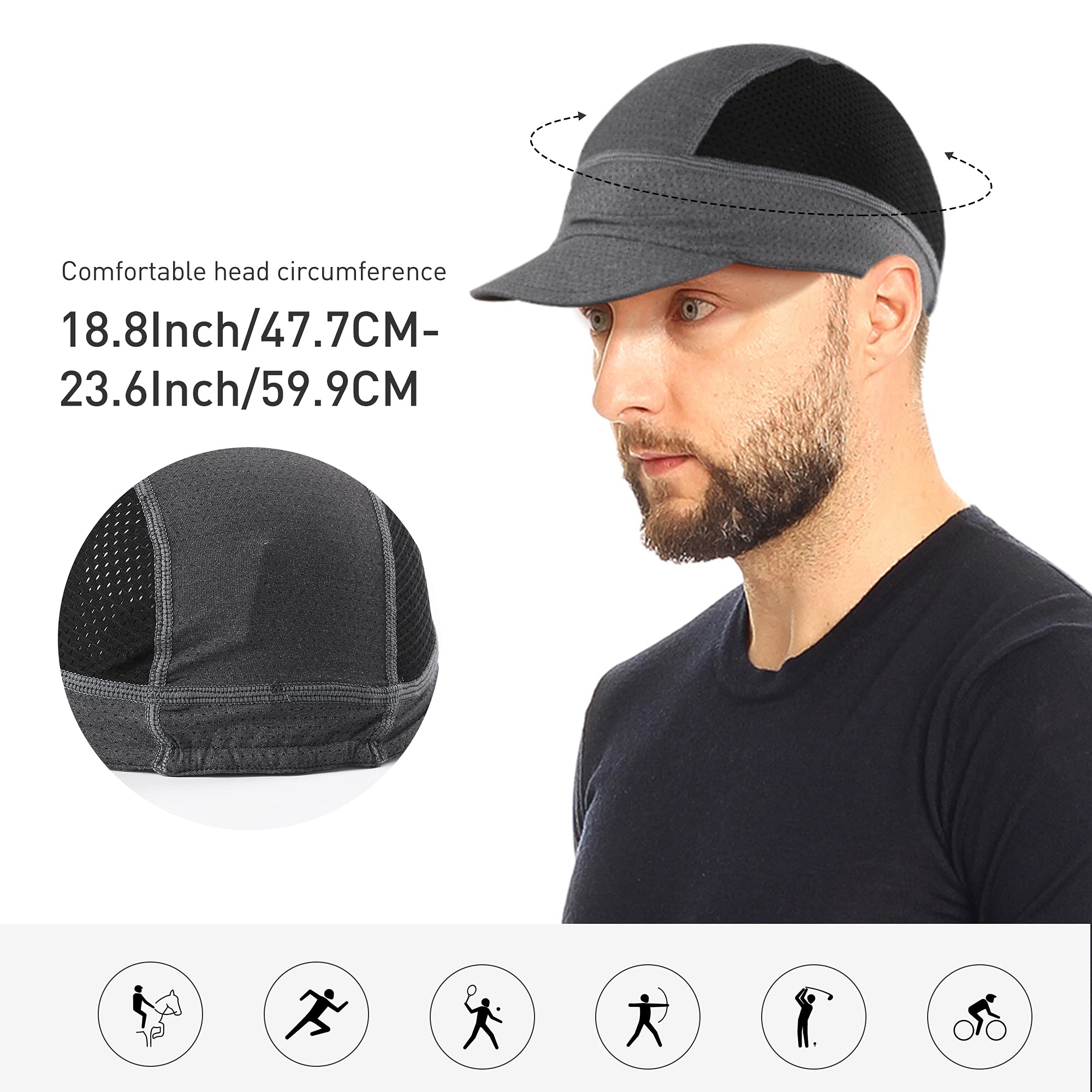 Arcweg Cycling Caps Breathable Under Helmet Bike Hat Sweat Wicking Sunproof Hat