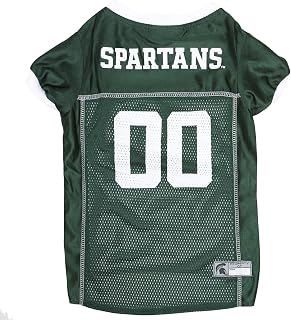 Pets First NCAA College Michigan State Spartans Mesh Jersey for DOGS & CATS, Large. Licensed Dog Jersey with your Favorite Football/Basketball College Team
