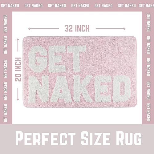 Miniatura 2 de Alfombra de baño Get Naked  Bonita alfombra de baño  Alfombra de baño rosa  Alfombra antideslizante de microfibra absorbente Get Nake, alfombra de