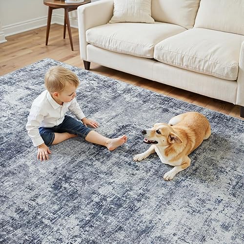 Vista 81 de Alfombra de área para sala de estar: 5 x 7 de interior, suave, esponjosa, alfombra abstracta para dormitorio, cocina, comedor, suelo, alfombra