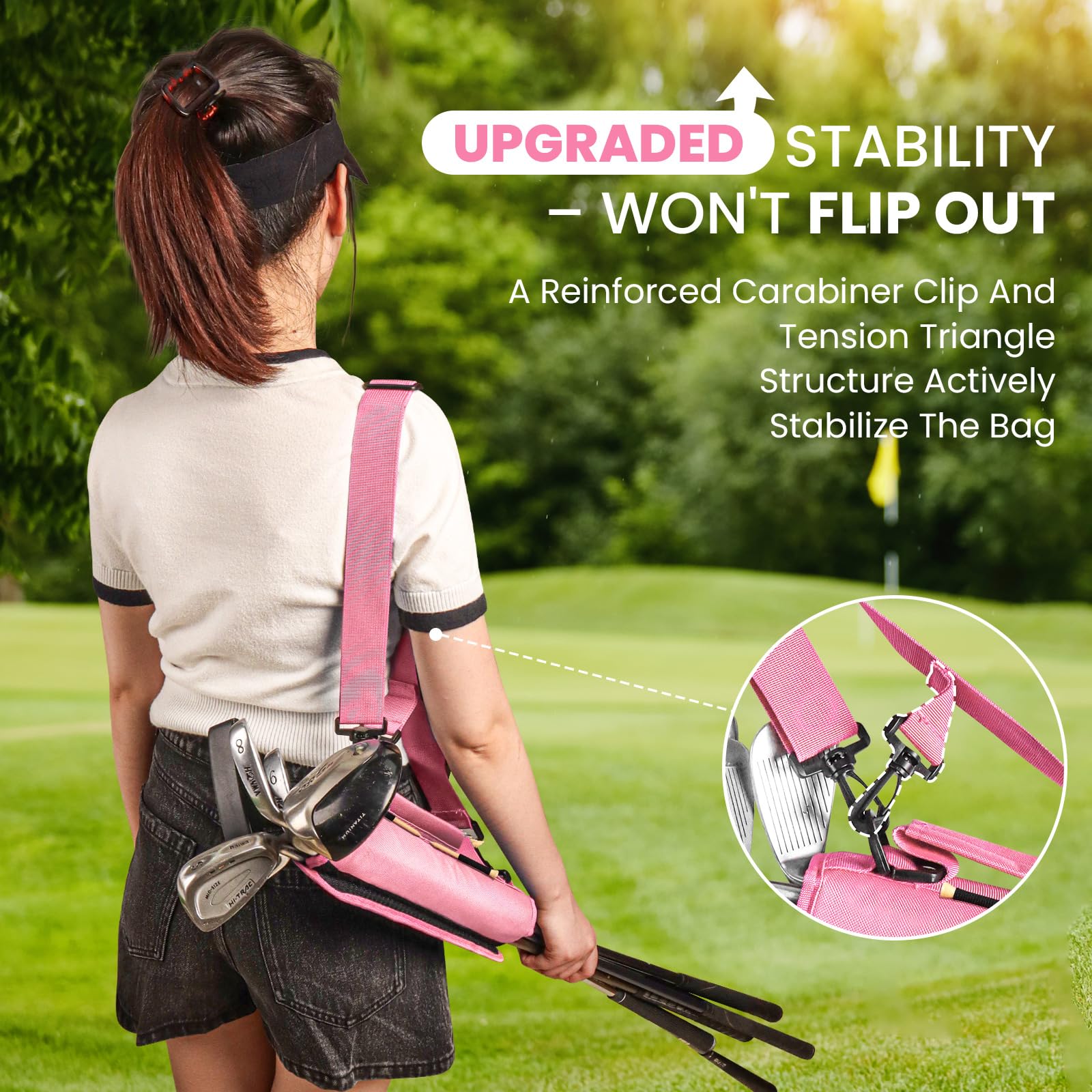 FINGER TEN Mini bolsa de golf para hombres, mujeres y niños, práctica de campo de conducción, bolsa de lápices de golf con correas para el hombro, mangas ligera y duradera, moda para entrenamiento de