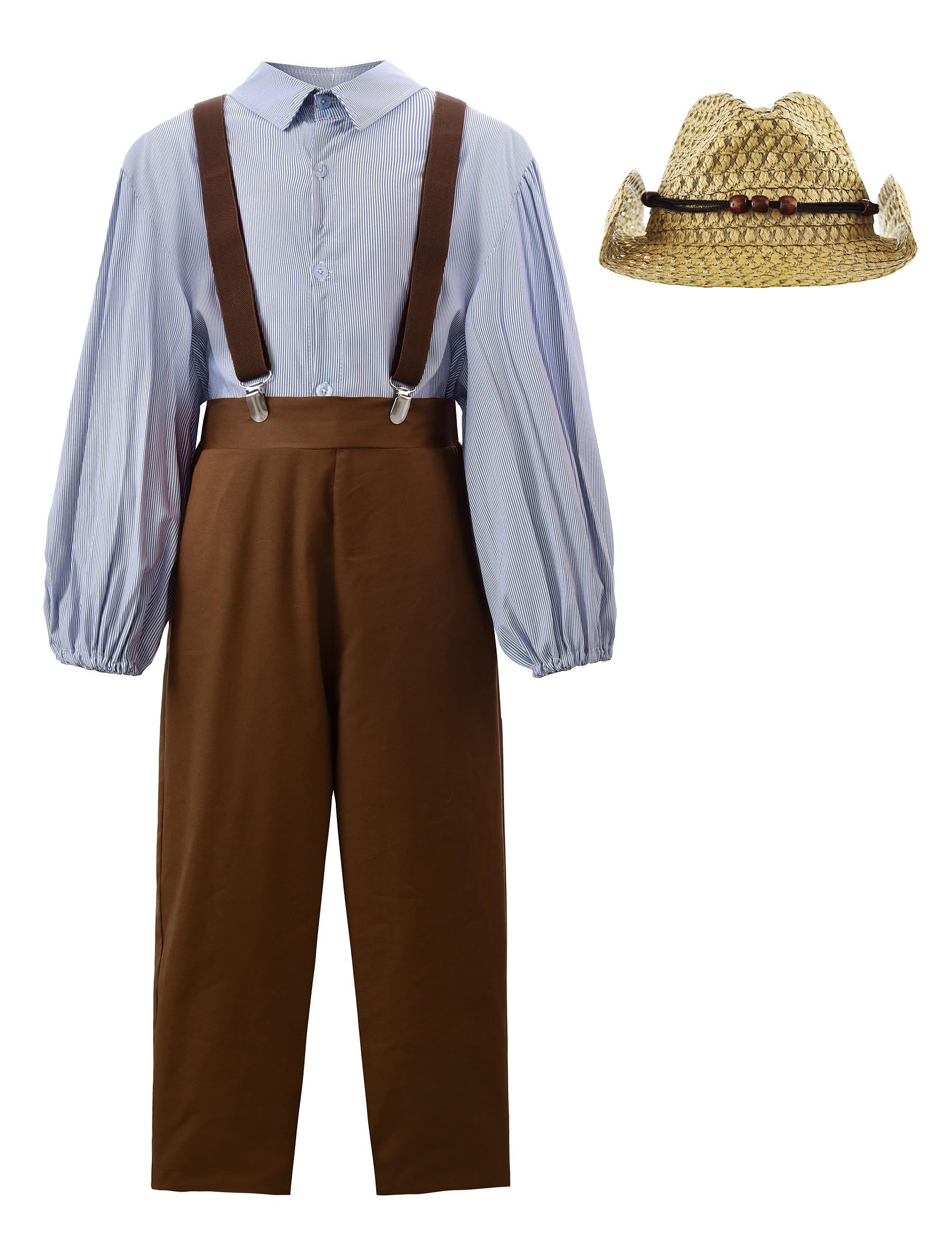 ReliBeauty Boys Pioneer Costume Kids Colonial Costume Boys with Hat