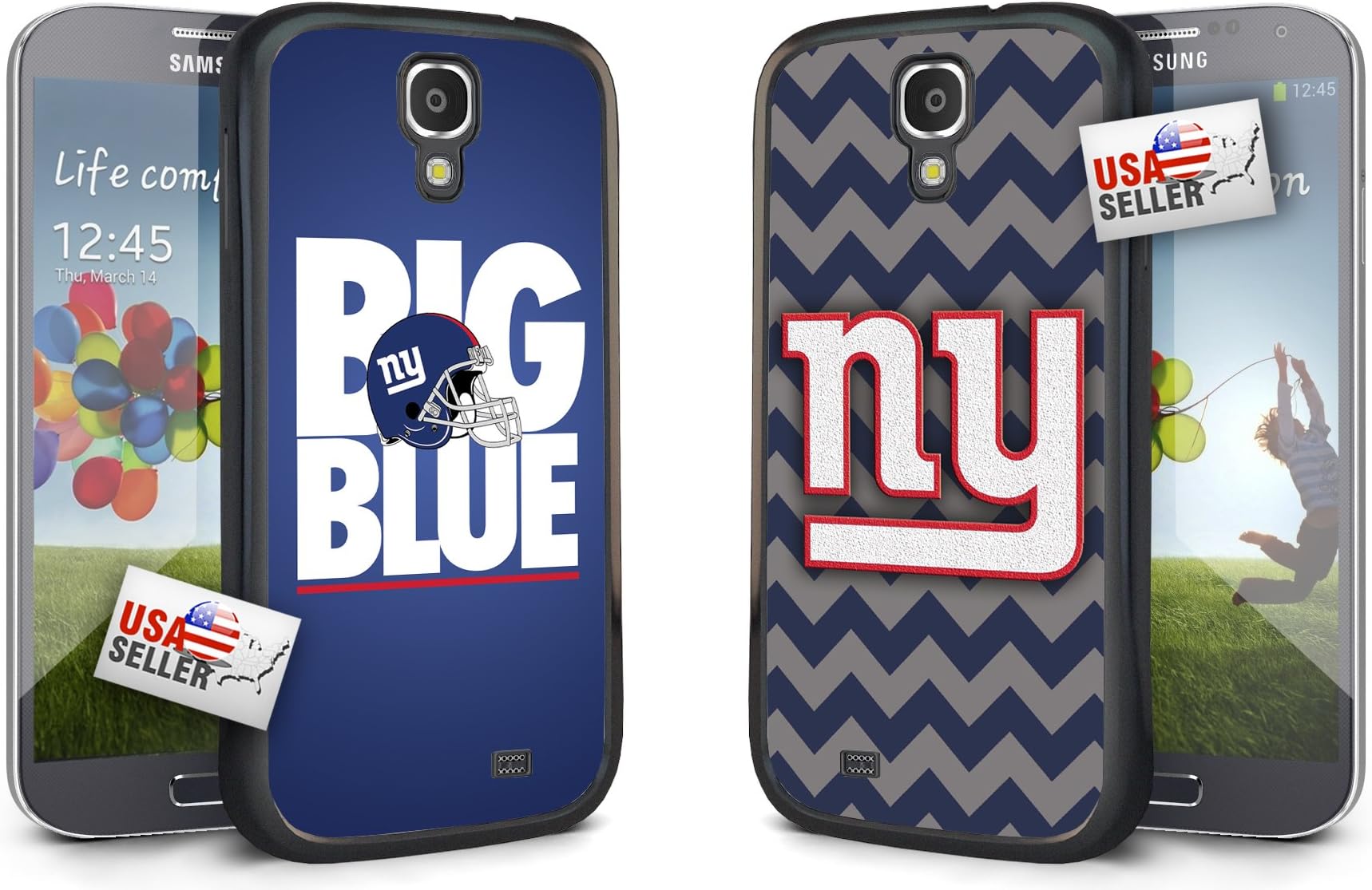 NY Giants 'Big Blue' and Chevron Hard Case COMBO TWO PACK for Samsung Galaxy S5
