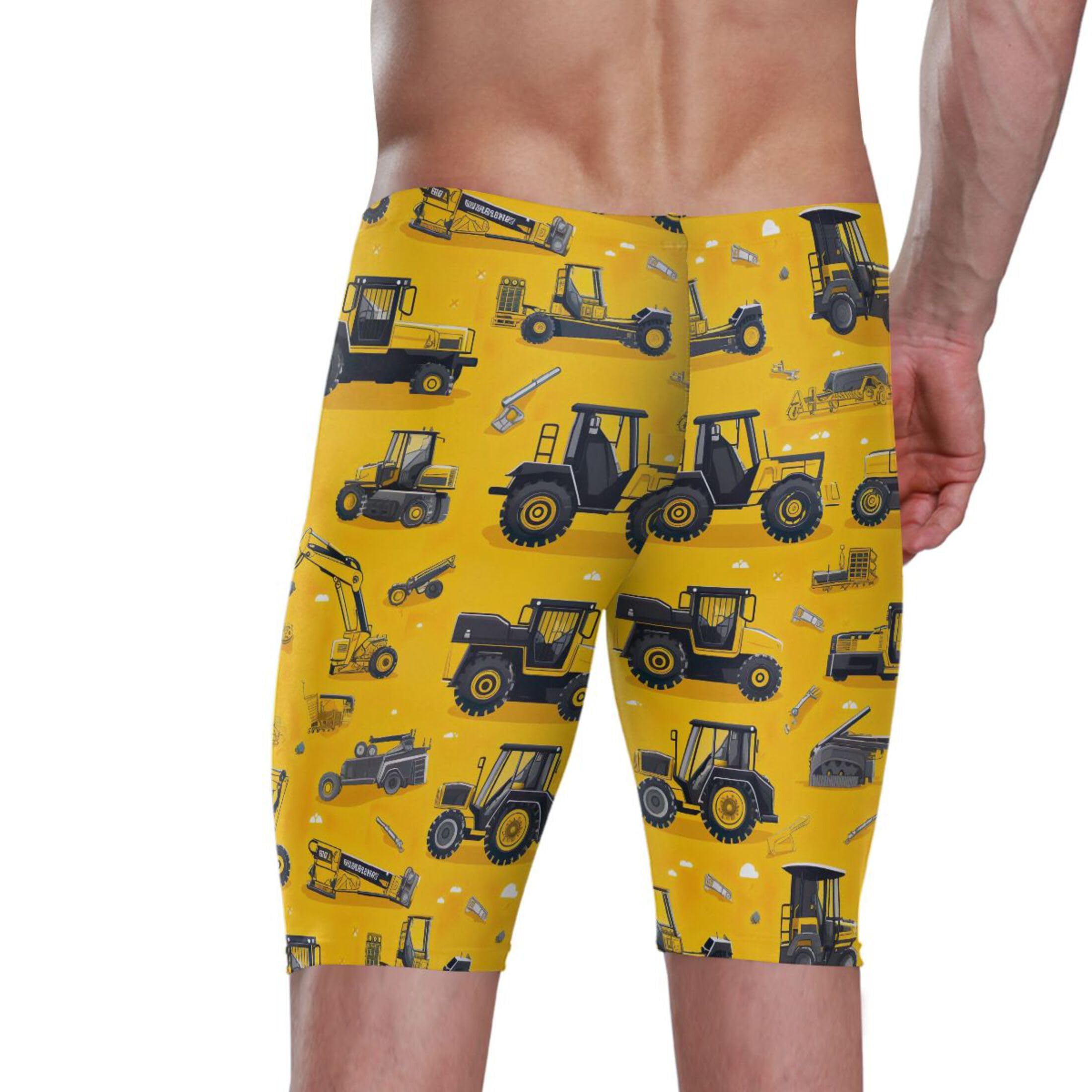 UMIRIKO Cute Car Tractor Swim Jammers for Men Athletic Durable S B0400843