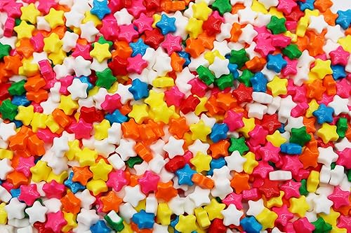 Miniatura 5 de Mini surtido de estrellas de caramelo macizo arcoíris de 1 libra, caramelo en forma de estrella para cobertura de helado o buffets de caramelos,