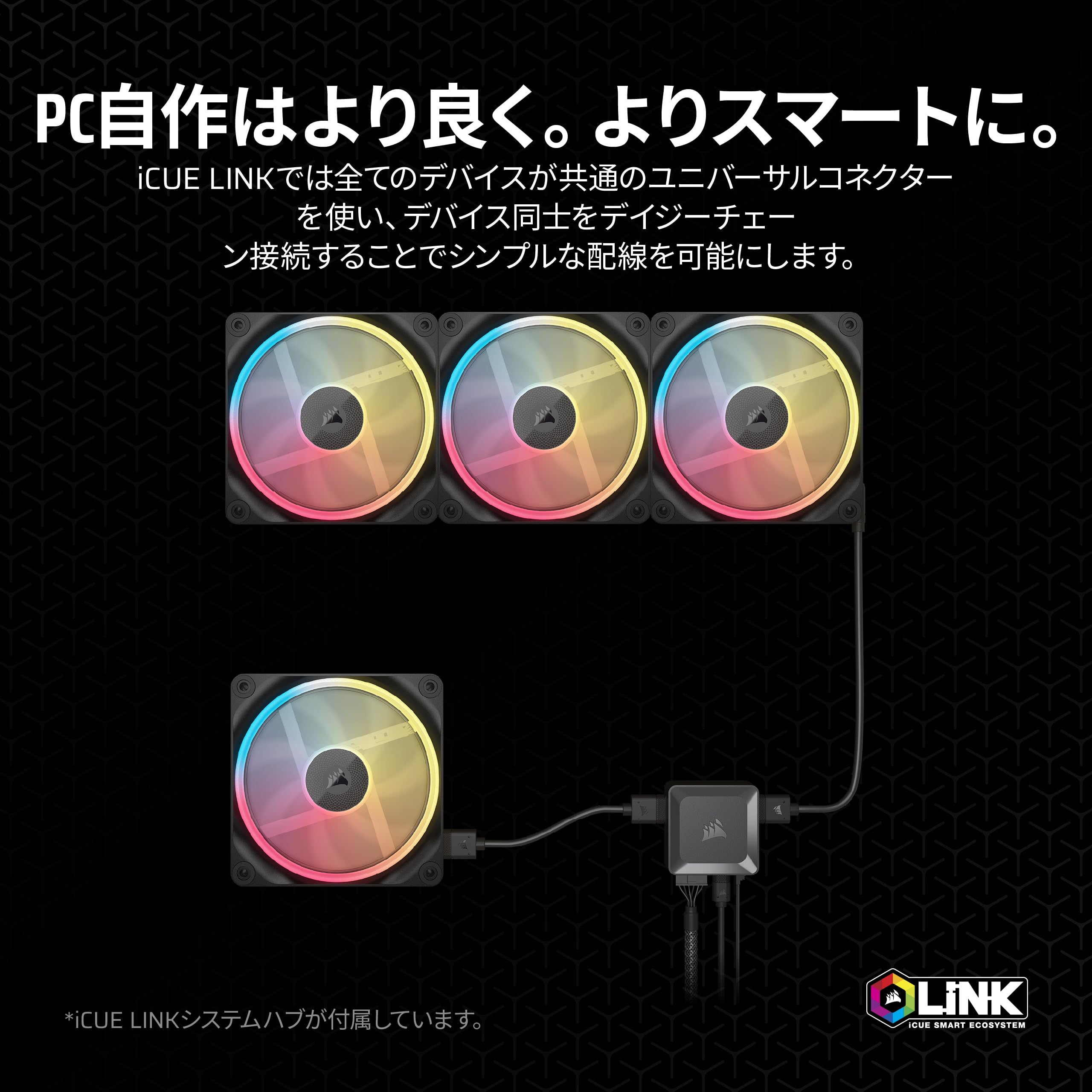 Amazon | CORSAIR iCUE LINK LX140-R RGB スターターキット 140mm PWM