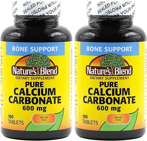 Nature's Blend Carbonato de calcio puro 600 mg 100 tabletas (1684) (paquete de 2)