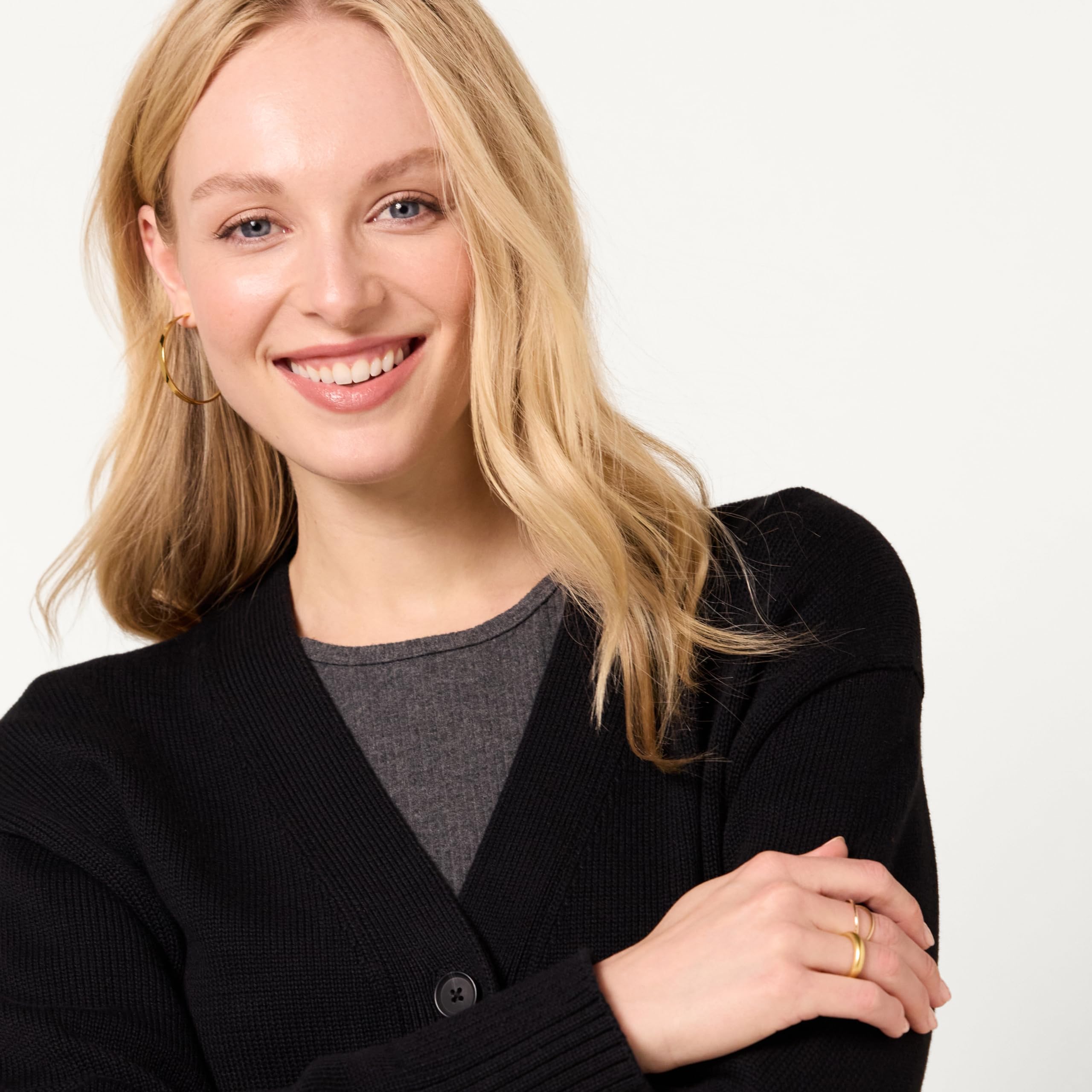 Amazon Essentials Cardigan d’Épaisseur Moyenne, Coupe Décontractée Femme