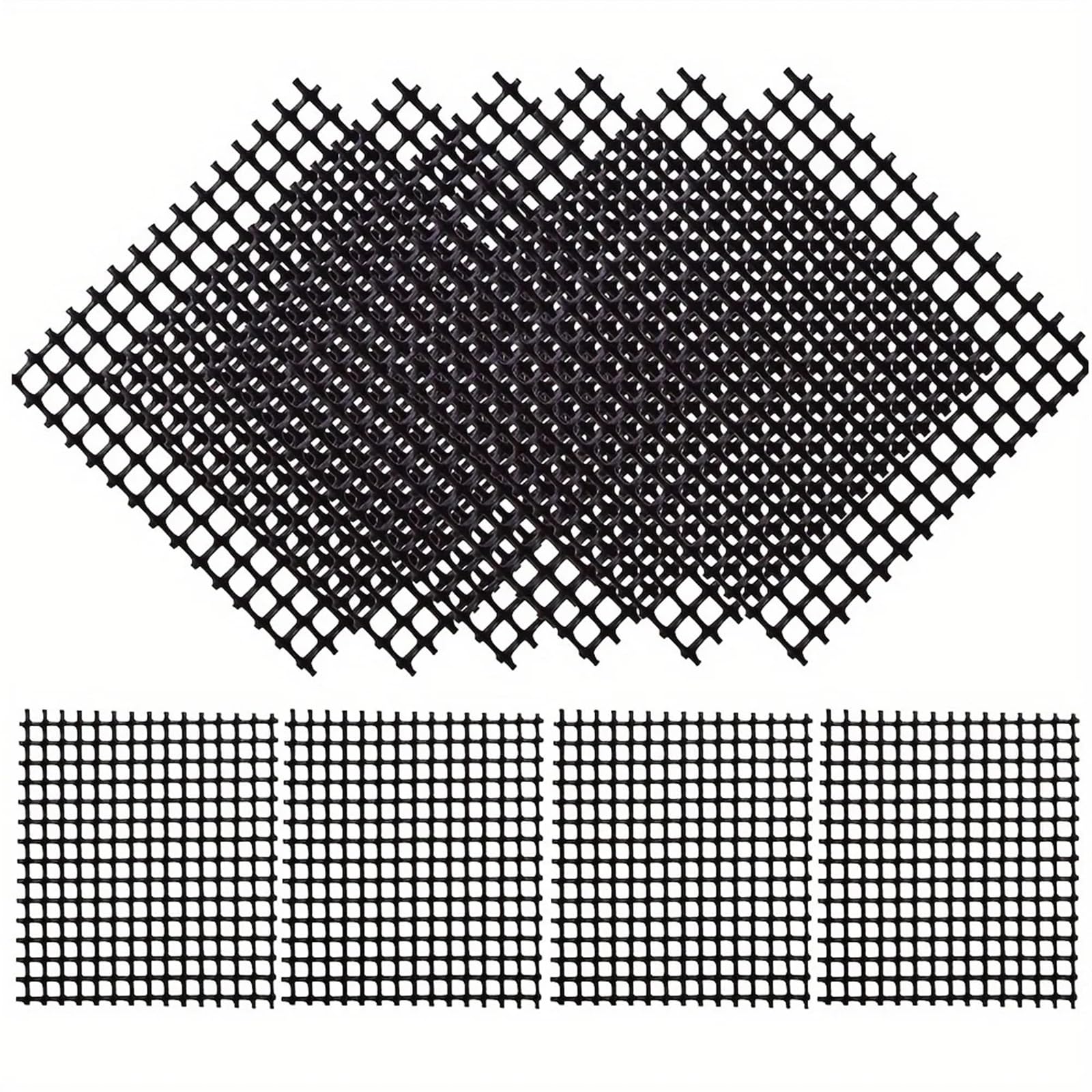 XIUsheUA Pot Bottom Grid Mat 50pcs Flower Pot Hole Mesh Pad, Square Bonsai Drainage Screens Bottom Grid Mat Screen for Gardening