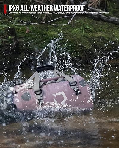 Miniatura 3 de IRON JIA'S Bolsa seca para motocicleta  Bolsa impermeable y bolsa trasera de equipaje, bolsas de sillín con cierre superior enrollable, correas de