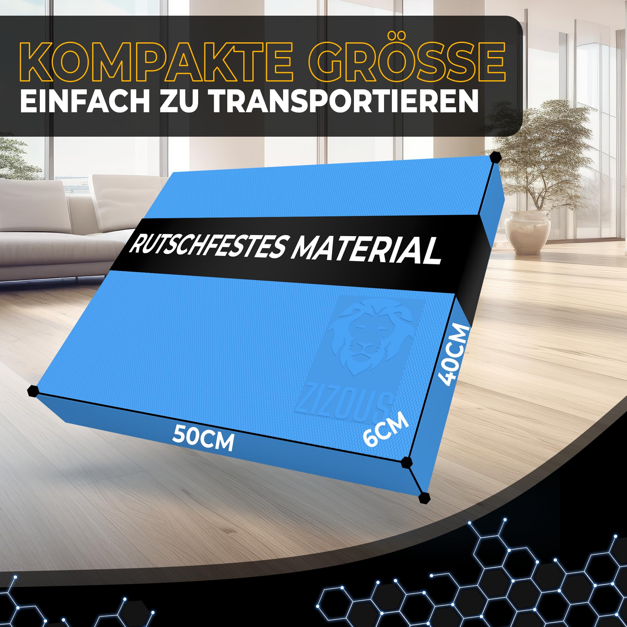 Balance Pad - Premium Balance Kissen für Gleichgewichtsübungen - Rutschfestes Balancekissen Physiotherapie Yoga Pilates - Robustes Gleichgewichtskissen inkl Ebook - Balance Kissen groß