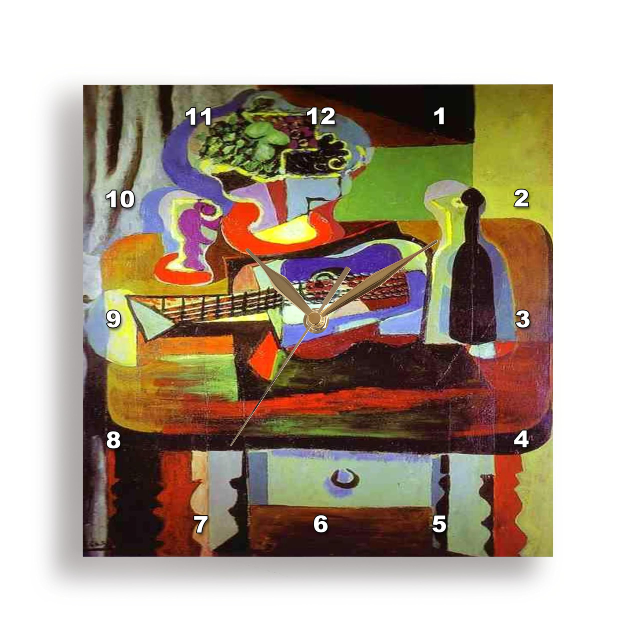 Picasso Peinture Bol de Fruits Horloge Murale 25 cm pour Décoration Salon
