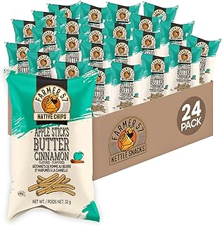 Farmer 57 Native Chips Apple Cinnamon Snack Sticks 1.13 oz – 24 Pack Healthy Kettle-Cooked Snack, Gluten-Free Plant-Based Snack