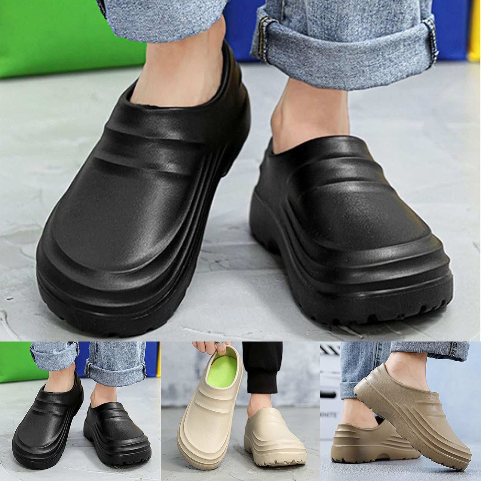 Chaussures De Sécurité Cuisine Homme Femme Antidérapantes Baskets De Travail Hopital Jardin Sabot Avec Embout Acier