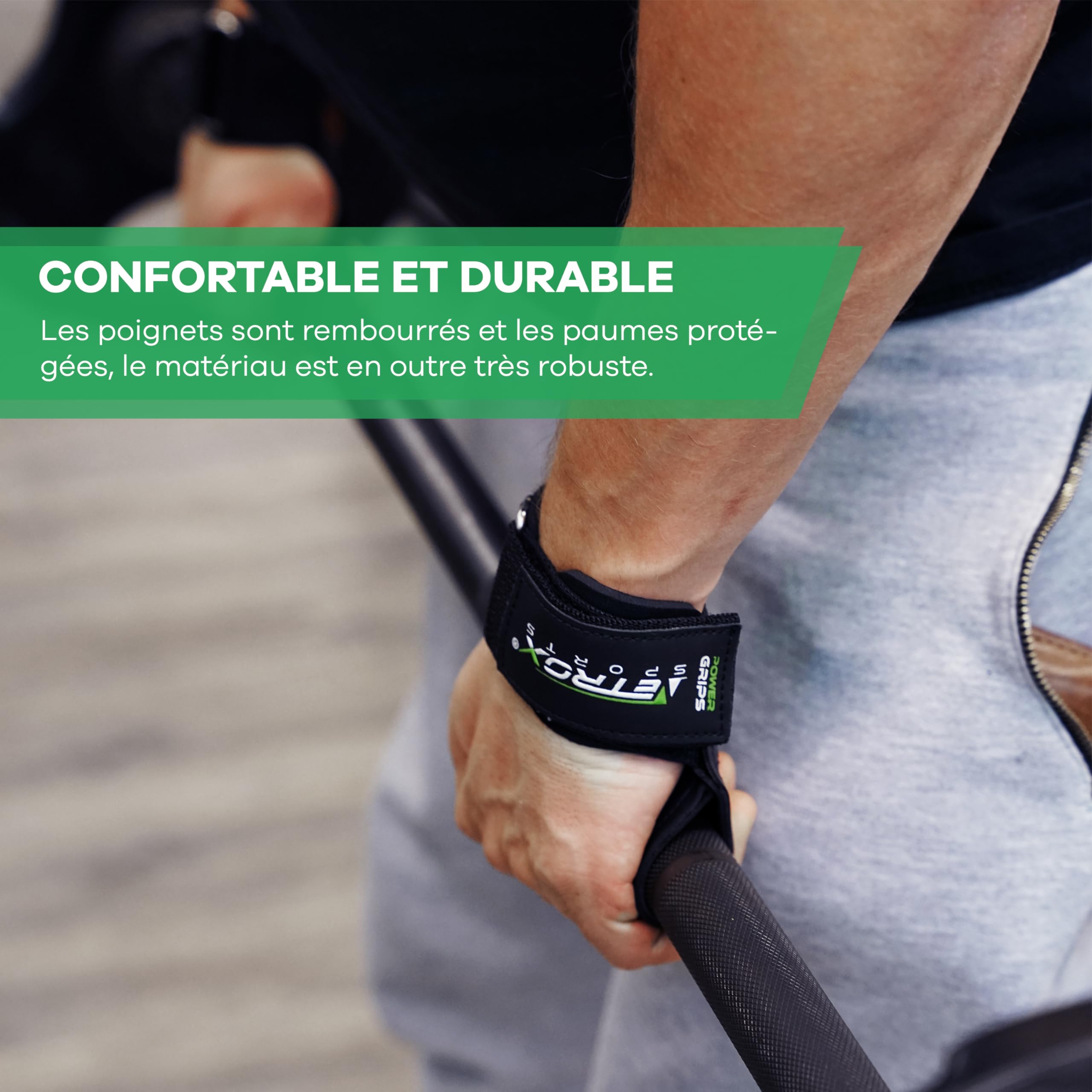 Power Grips pour Musculation – Sangles de tirage résistantes pour Fitness et Levage, idéales pour Sangle Poignet, Straps Homme, Accessoires de Sport, Sangle de Levage et Bandes Musculation