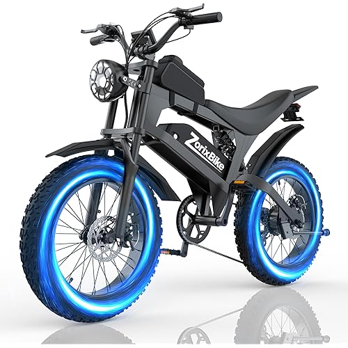 Electric Bike for Adults,48V 20AH - Peak Power 1500/3000W Brushless Motor Electric Bicycle - Max Speed 31-35MPH - Max 80 Miles Range - 20" x 4.0" Fat Tire Dirt E-Bike,7-Speed - UL 2849