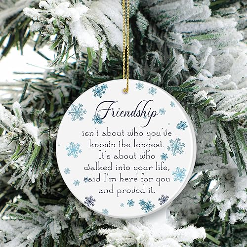 Miniatura 10 de Suzile Adornos de Navidad de amistad de larga distancia para hermana, adorno de Navidad, regalo redondo, para hermanas y amigos, adornos con