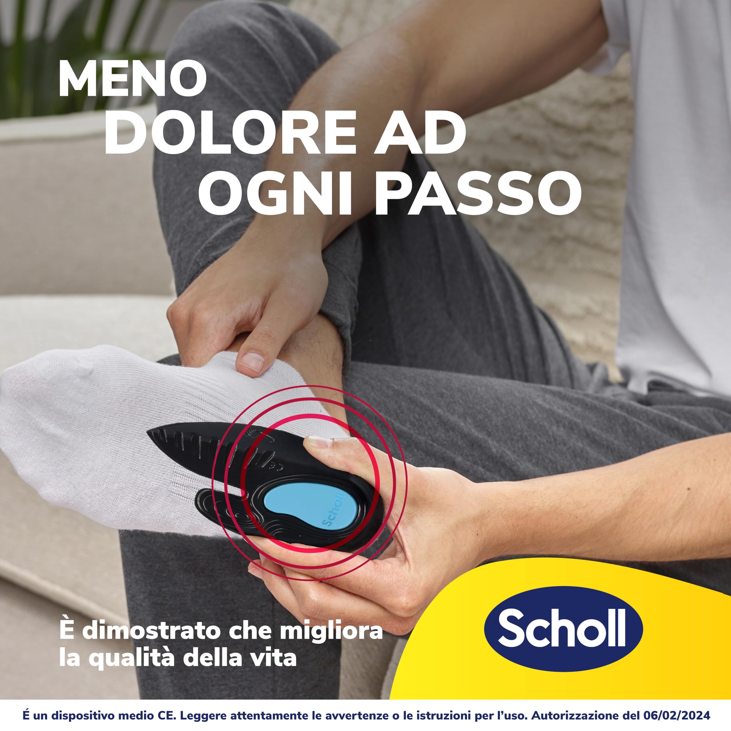 Scholl In-Balance Tallone, Plantare Sollievo Dolore, Solette Ortopediche Tallonite, Tendine d'Achille, Plantari con Gel Ammortizzante a Doppio Strato con Supporto Flessibile, Taglia M (40-42), 1 Paio - 2