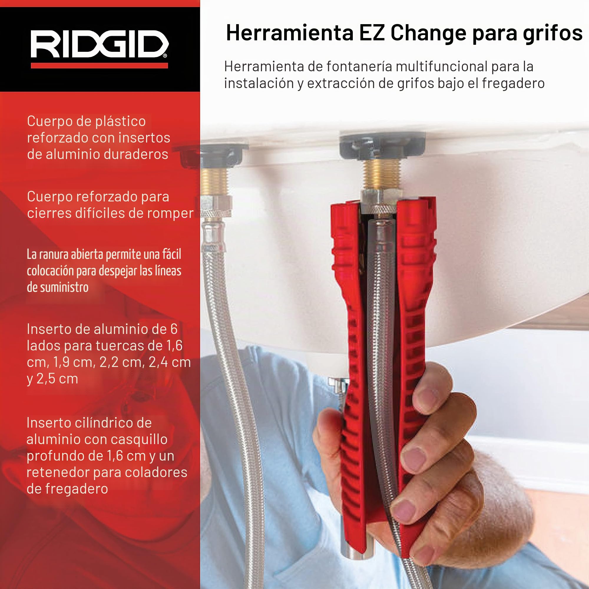 RIDGID 57003 EZ Change - Llave de fontanería para instalación y extracción