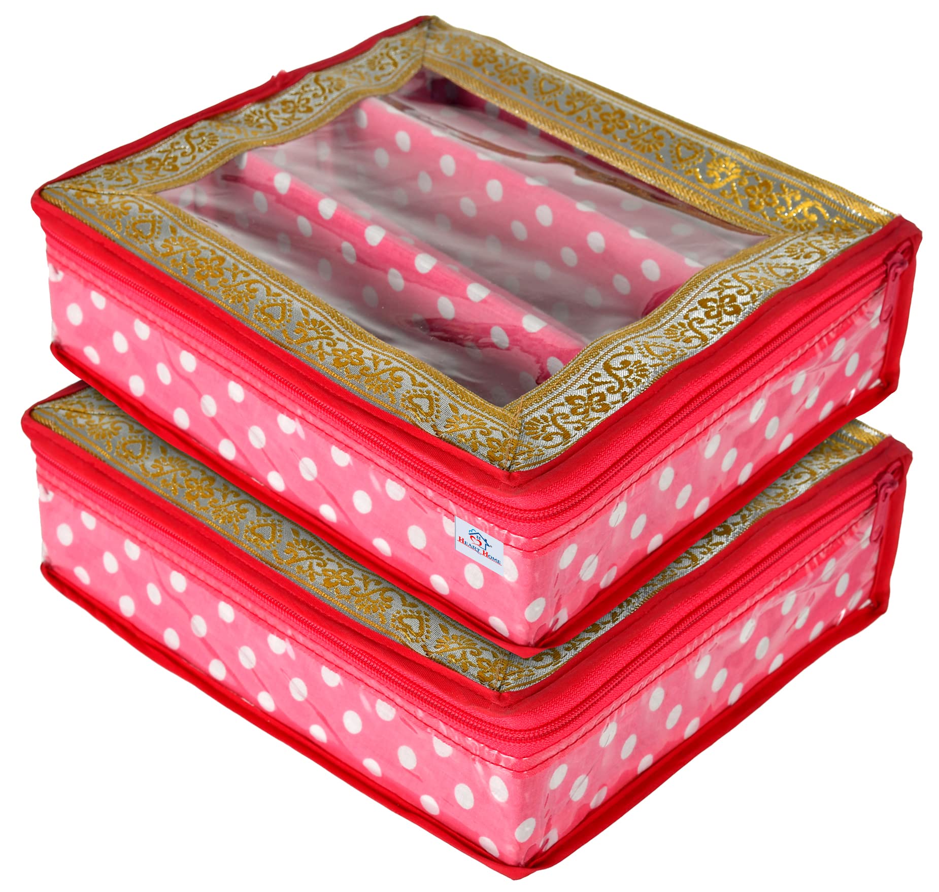 Heart Home Dot Printed Laminated 3 Rod Bangle, Chudi, Watches & Bracelet Box/Organizer With Transparent Top- Pack of 2 (Pink)-HS43HEARTH25539 (B09GVS9M3P) Amazon Price History, Amazon Price Tracker