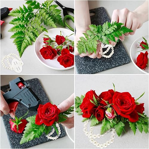 Miniatura 7 de Pulsera de perlas con ramillete de muñeca elástica para muñeca, pulsera elástica de perlas para boda, ramillete de perlas de imitación, Seda