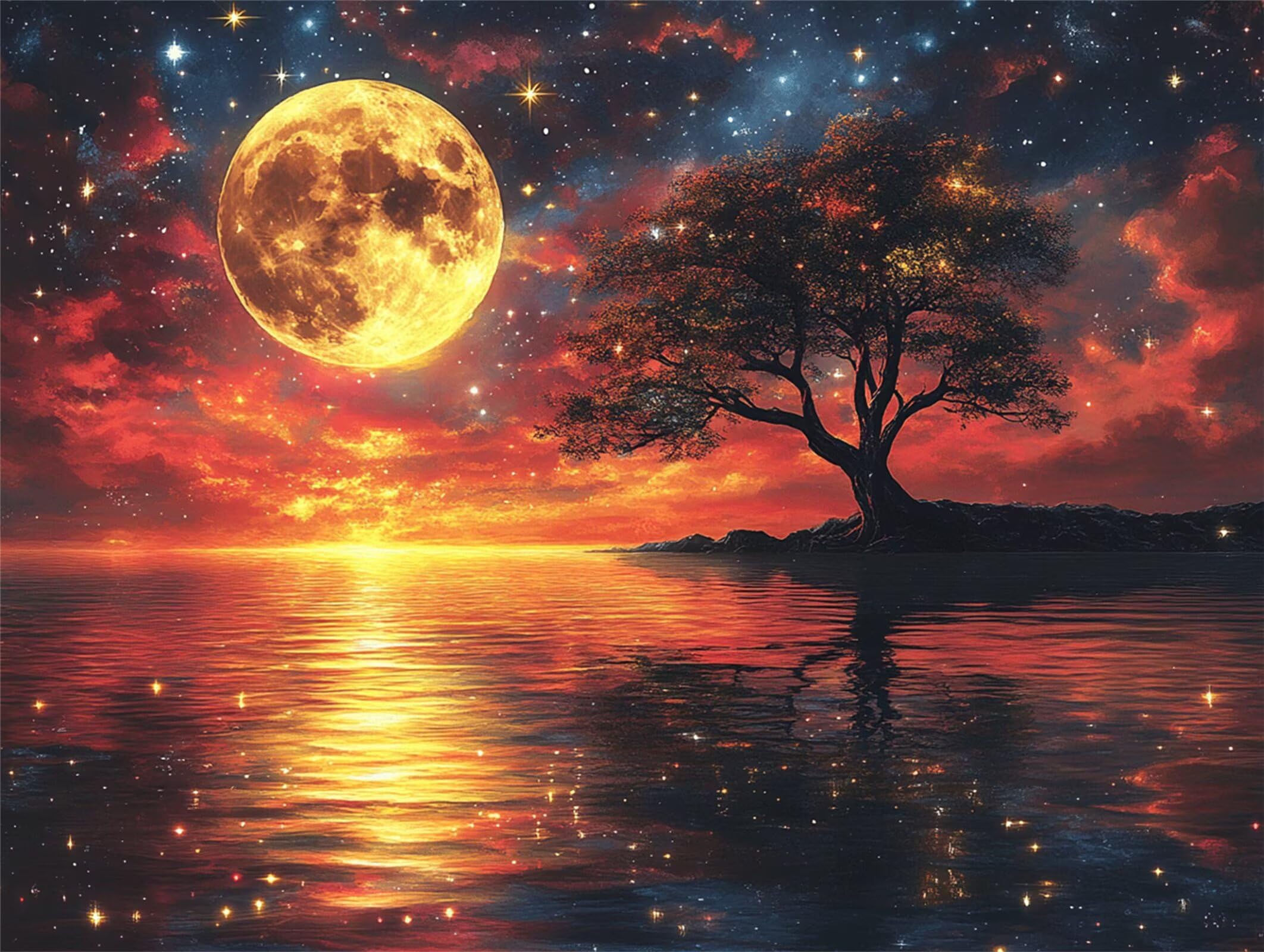 Puzzle 2000 sztuk 99 x 70 cm, Puzzle Dorośli Księżyc Sen, n-855